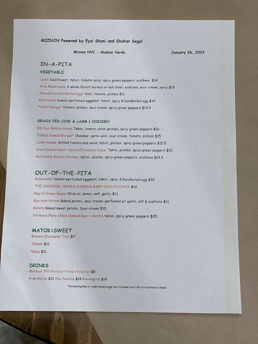 Menu - Miznon photo 10