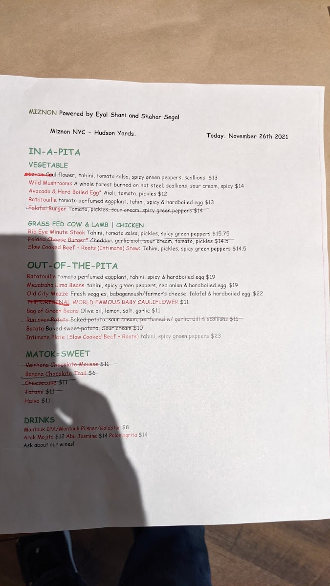 Menu - Miznon photo 5